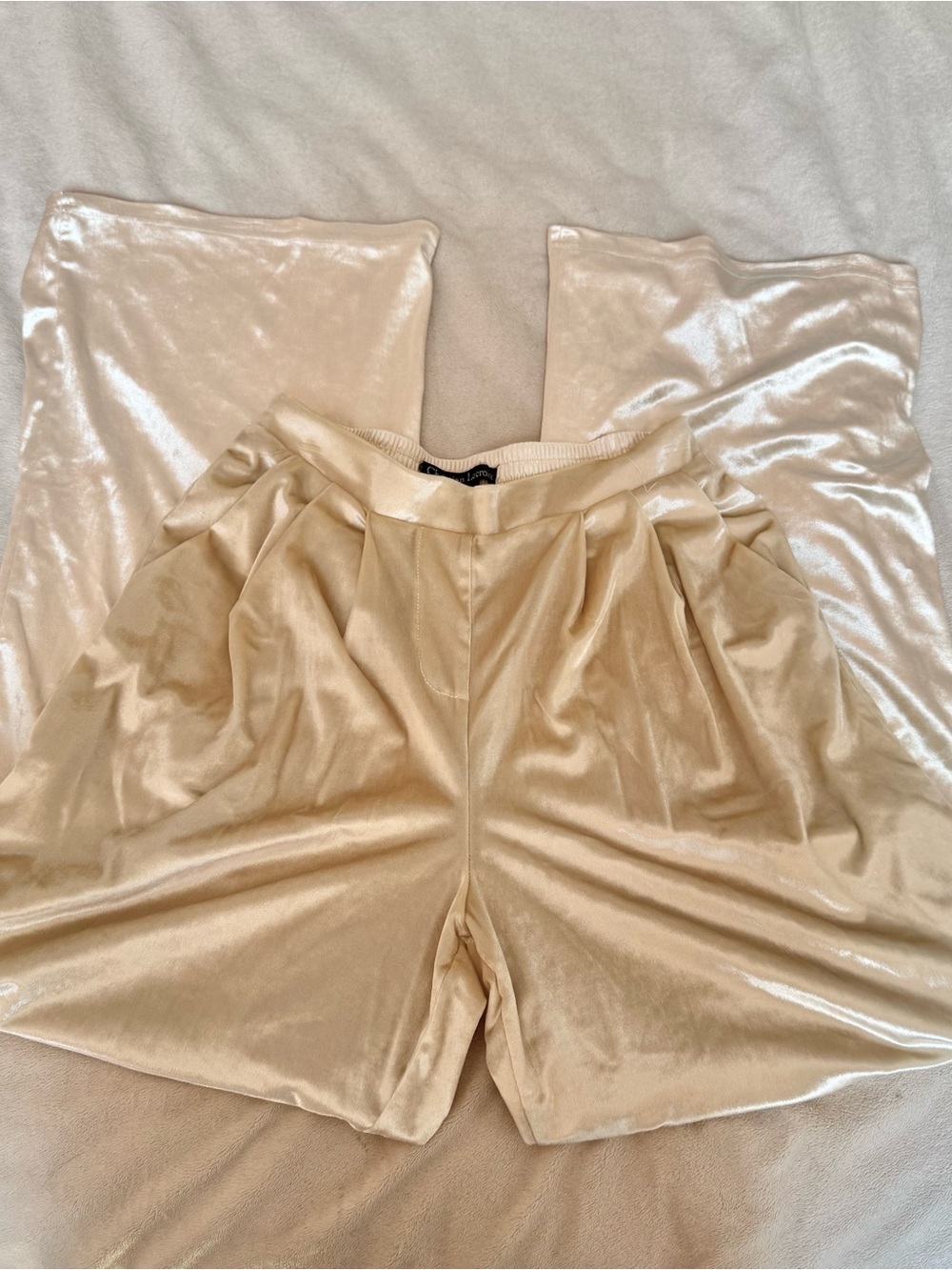 Christian Lacroix Velvet Silky Pants Cream XS